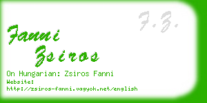 fanni zsiros business card